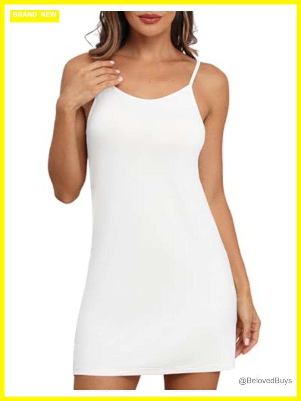 Women's Sleeveless Adjustable Spaghetti Strap Full Slip Dress Rayon